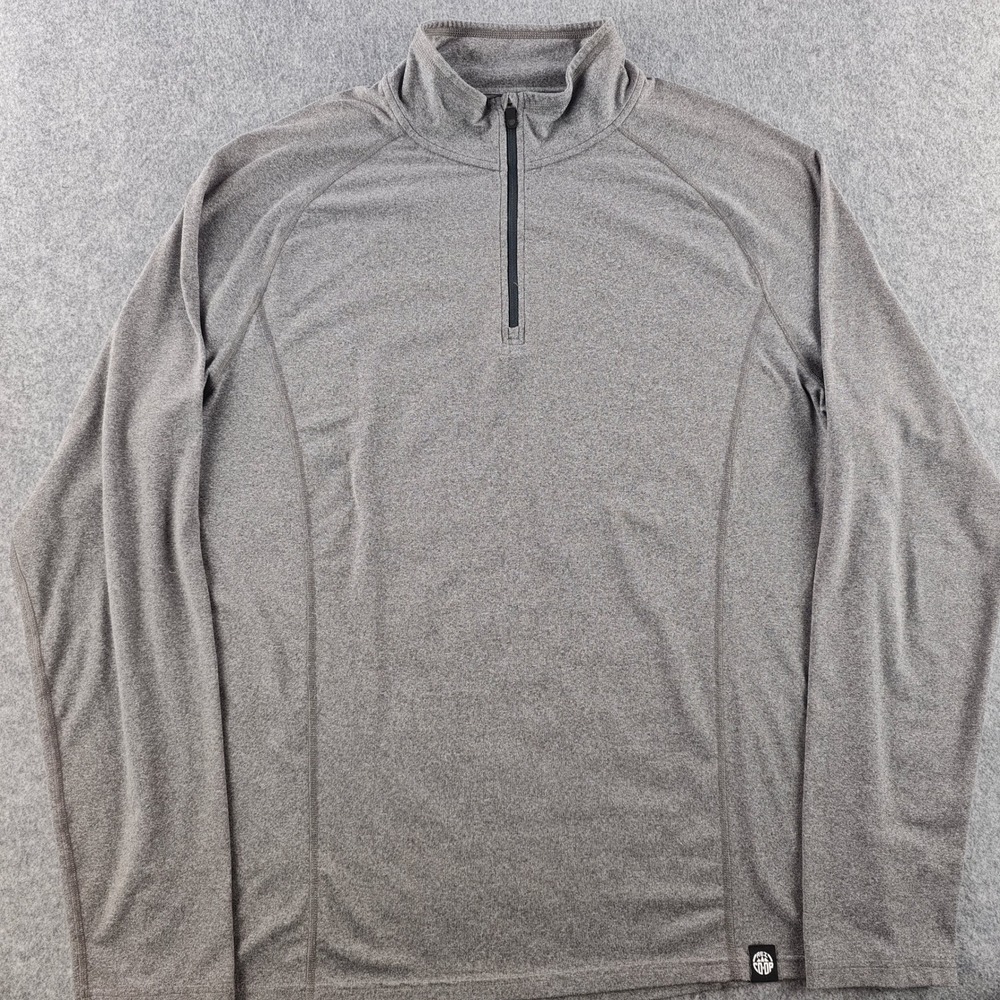 REI Co-op Midweight Quarter Zip Pullover Mens XL Gray Heather Stretch Hiking